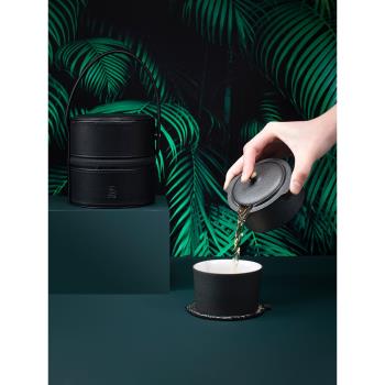 萬仟堂快客杯一壺一杯戶外旅行便攜式功夫茶具套裝陶瓷天時地利