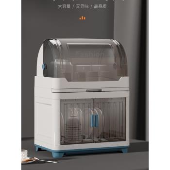 創意塑膠廚房碗櫃帶蓋透明防塵置物架家用碗筷餐具多功能收納碗盆