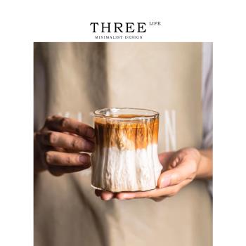 Tlife·Drape·杯具咖啡杯澳白杯簡約復古耐高溫透明玻璃杯 |垂紋