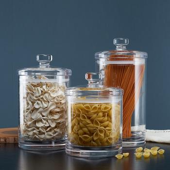 食品密封罐仿玻璃家用商用廚房大號收納瓶乾果茶葉雜糧儲物罐帶蓋