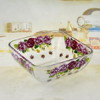 韓國家用餐具廚房玻璃碗菜盤湯碗加厚甜品沙拉碗果盤專用微波碗