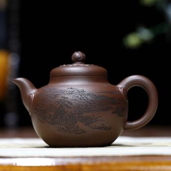 祥雲如意原礦珍藏龍血砂正高工陳宏林純全手工正宗宜興紫砂壺保真