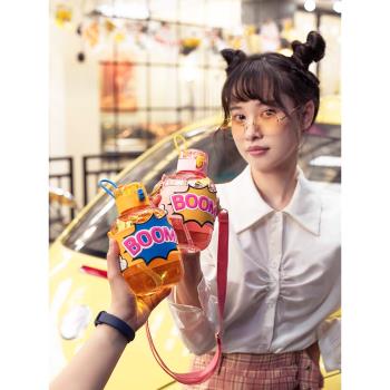tritan吸管水杯子少女夏季700ml學生高顏值兒童網紅上學大肚水壺