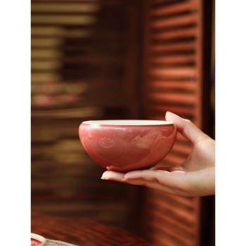 若深珍藏 豇豆紅 水洗 景德鎮陶瓷手工茶器水洗