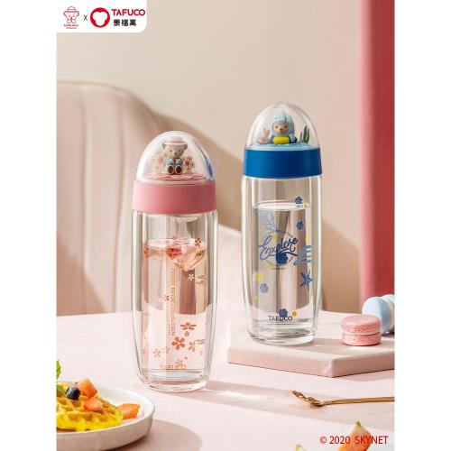 TAFUCO/泰福高雙層玻璃杯女高顏值杯子便攜水杯可愛保溫杯隨手杯