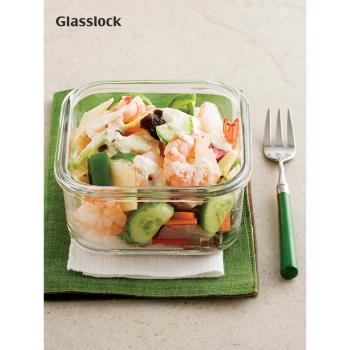 Glasslock鋼化玻璃飯盒微波爐保鮮盒飯盒耐熱方形便當盒密封盒