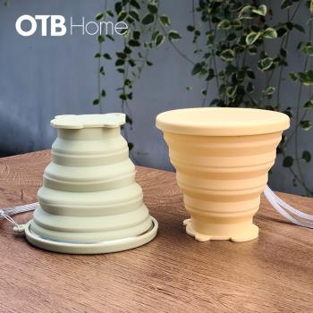 OTB折疊水杯便攜式戶外露營旅行漱口刷牙杯食品級矽膠可壓縮杯子