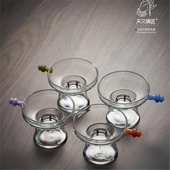 天久璃匠如顏耐熱玻璃茶漏高硼矽茶濾網彩把奉珠