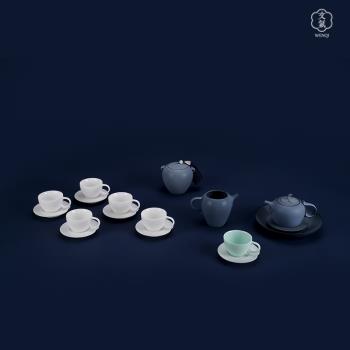 萬仟堂文氣系列茶具套裝家用客廳泡茶茶具陶瓷6人用功夫茶具春花
