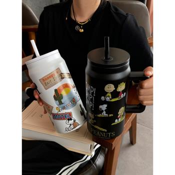 史努比女生巨無霸隨行咖啡保溫杯