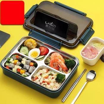學生飯盒304不銹鋼上班族大容量分隔餐盒食堂打飯神器可微波加熱