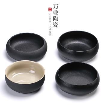 黑陶大號茶洗筆洗水盂水洗水培杯洗杯碗家用陶瓷功夫茶具茶道零配