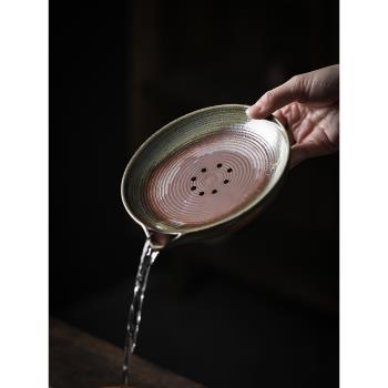 粗陶壺承幹泡臺家用養壺墊小型儲水茶盤陶瓷功夫茶具紫砂壺託底座