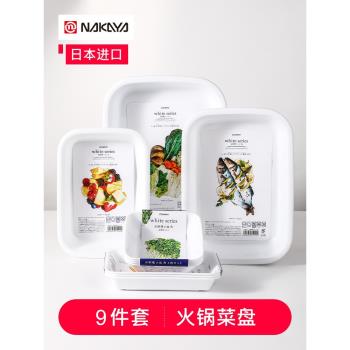 日本進口NAKAYA火鍋備菜盤配菜盤家用廚房料理備餐盤塑膠託盤子