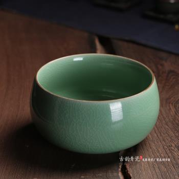 龍泉青瓷文房筆洗深洗花盆茶道零配功夫陶瓷茶洗大號水洗渣鬥多色