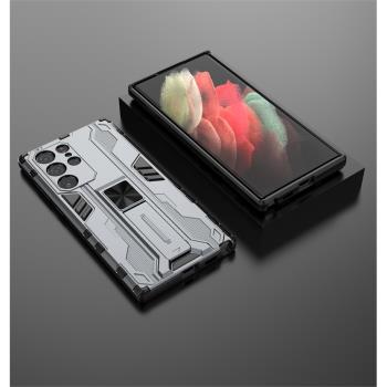 適用三星s22手機殼保護套s22+全包氣囊防摔Galaxy S22Ultra隱形收納支架S22pro高檔大氣外殼plus男女款軟硬殼
