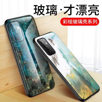 適用三星A52S手機殼全包保護Galaxy A72彩繪玻璃套SM-A526B防摔軟矽膠Samsunga52大理石a52s男女新款5G外殼子