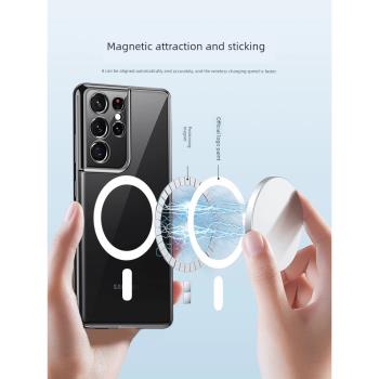 【magsafe磁吸】三星s21手機殼透明s21ultra超薄軟矽膠手機套s21+全包防摔galaxy高階s21u網紅s21十保護適用