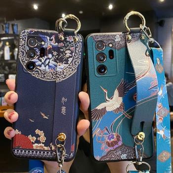 適用於三星note20手機殼如意腕帶note20ultra保護套SM一N9810矽膠軟殼noto20全包防摔uitra男5g女款N9860掛繩