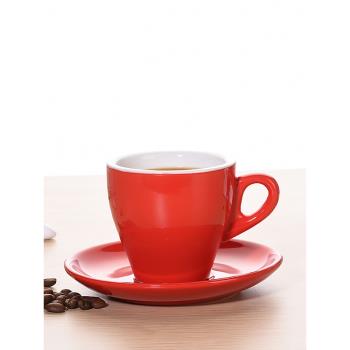 鬱金香咖啡杯碟簡約套裝陶瓷熱銷加厚大容量拿鐵早餐杯300ML杯子