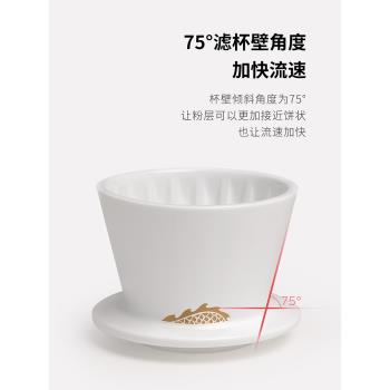 泰摩冰瞳B75金龍濾杯陶瓷樹脂手沖咖啡kalita蛋糕濾紙 甘露品鑒杯