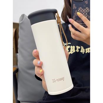 高檔磨砂保溫杯男女學生簡約可愛便攜過濾網水杯大容量帶茶隔杯子