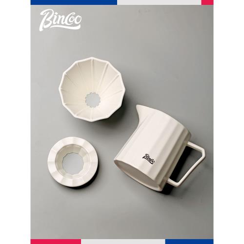 Bincoo咖啡分享壺菱角陶瓷咖啡器具家用手沖咖啡套裝過濾滴漏濾杯