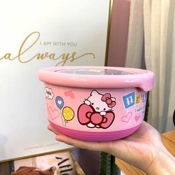 卡通不銹鋼飯盒韓式大容量便當盒可愛男女學生密封防燙湯碗保鮮盒