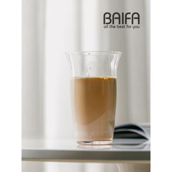 玻璃杯高顏值水杯女酒杯果汁杯子家用夏ins風咖啡杯高階感啤酒杯