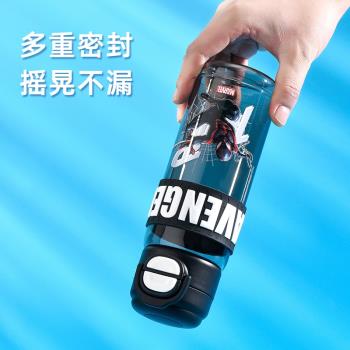 迪士尼兒童水杯男孩夏季直飲杯子小學生上學專用防摔漫威英雄水壺