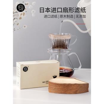 Hero咖啡濾紙扇形濾紙手沖咖啡濾紙滴漏咖啡機過濾紙無漂白100片