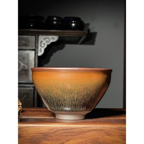 建陽建盞兔毫盞宋代工藝復刻大號點茶器鐵胎點茶碗陶瓷茶具主人杯|建盞