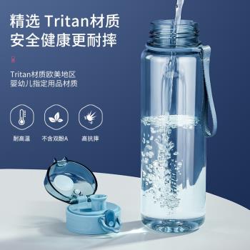 哈爾斯運動水杯子tritan大容量男款兒童學生上學專用便攜塑膠水壺