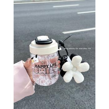 tritan塑膠水杯女生雙飲夏季吸管