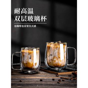 耐熱玻璃帶把手家用水杯高硼矽