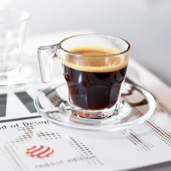 進口鋼化玻璃歐意式濃縮Espresso咖啡杯迷你小號杯子帶碟子套託盤
