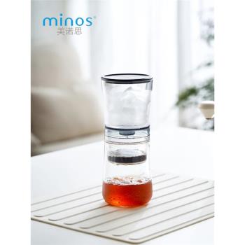 美諾思MINOS 冰滴壺冷萃咖啡壺滴漏式濾片水壺高硼矽玻璃粉槽壺