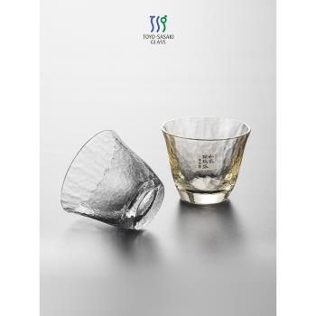 東洋佐佐木水杯日本進口和風錘紋品茗杯無鉛玻璃日式小酒杯茶杯子