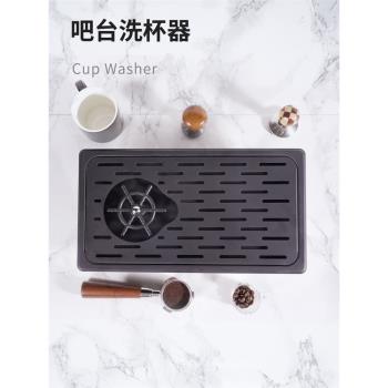 不銹鋼吧臺洗杯器推杯器嵌入式自動高壓推杯咖啡廳奶茶店清洗盆
