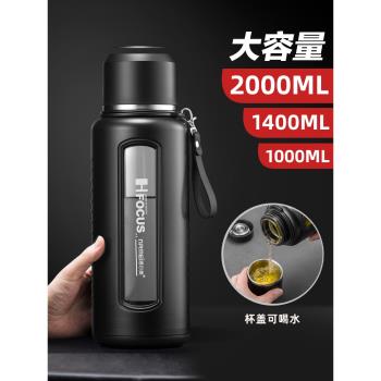 1000ML超大號大容量茶水分離玻璃杯雙層防摔水杯男便攜泡茶杯子夏