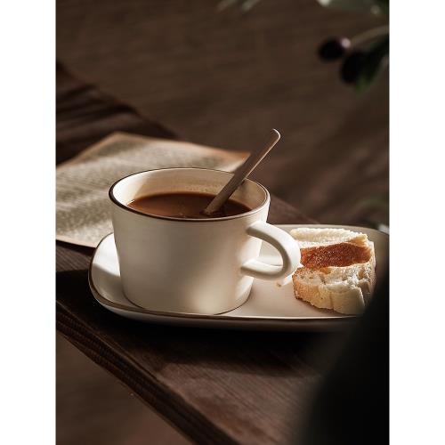 日式萬古燒杯子碟子套裝創意復古陶瓷咖啡杯家用早餐杯子粗陶水杯