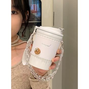 316咖啡保溫杯男女士高顏值情侶新款便攜式簡約學生高階感水杯子