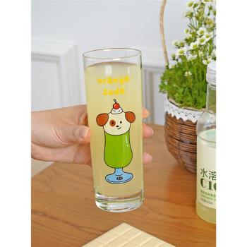 ENDLESS STARS 瘦成閃電 小蠻腰可愛布丁小狗果汁杯ins玻璃水杯