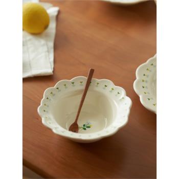 肆月法式碎花田園ins風陶瓷吃飯的碗高顏值家用餐具小碗單個創意