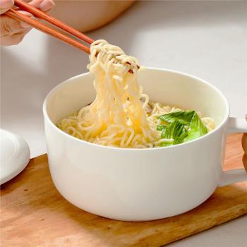 白色骨瓷家用餐具陶瓷泡麵碗煲湯碗隔水燉魚翅帶蓋燕窩小燉盅燉罐