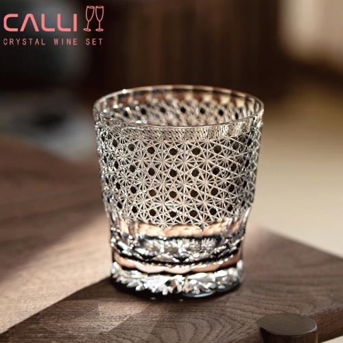 日本進口江戶切子筱崎硝子水晶杯威士忌酒杯手工洋酒杯日式洛克杯