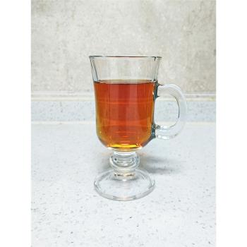 歐洲愛爾蘭帶把手加厚玻璃咖啡杯