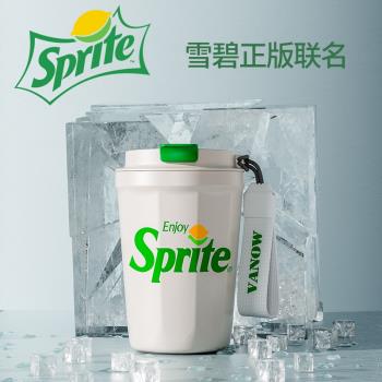 英國Vanow雪碧聯名咖啡保溫杯高顏值女學生便攜保冷男隨行水杯子
