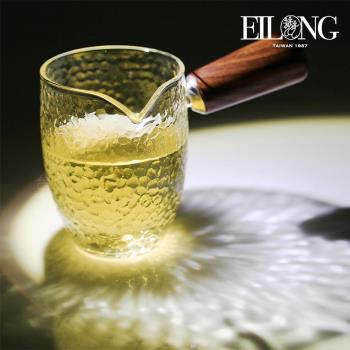 手工玻璃加厚錘目紋側把家用茶具