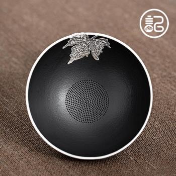 記今朝《黑陶一體茶漏》茶濾器茶葉過濾器陶瓷茶具配件泡茶神器